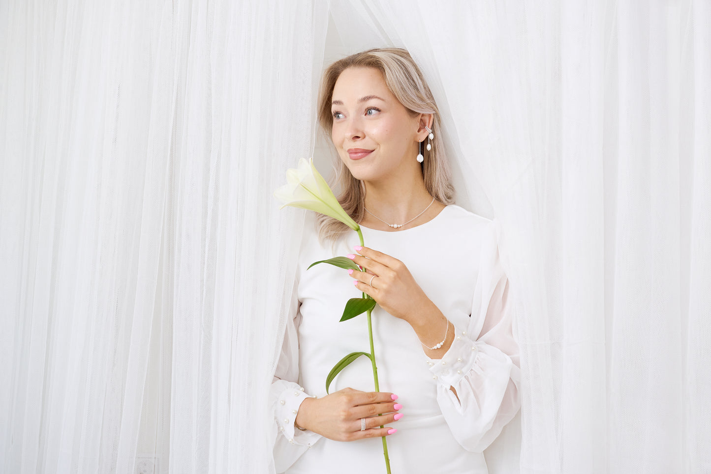 LiLa Design hääkoru aidolla makeanvedenhelmellä